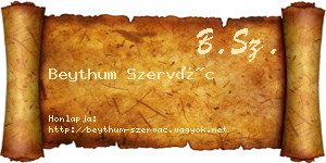 Beythum Szervác névjegykártya